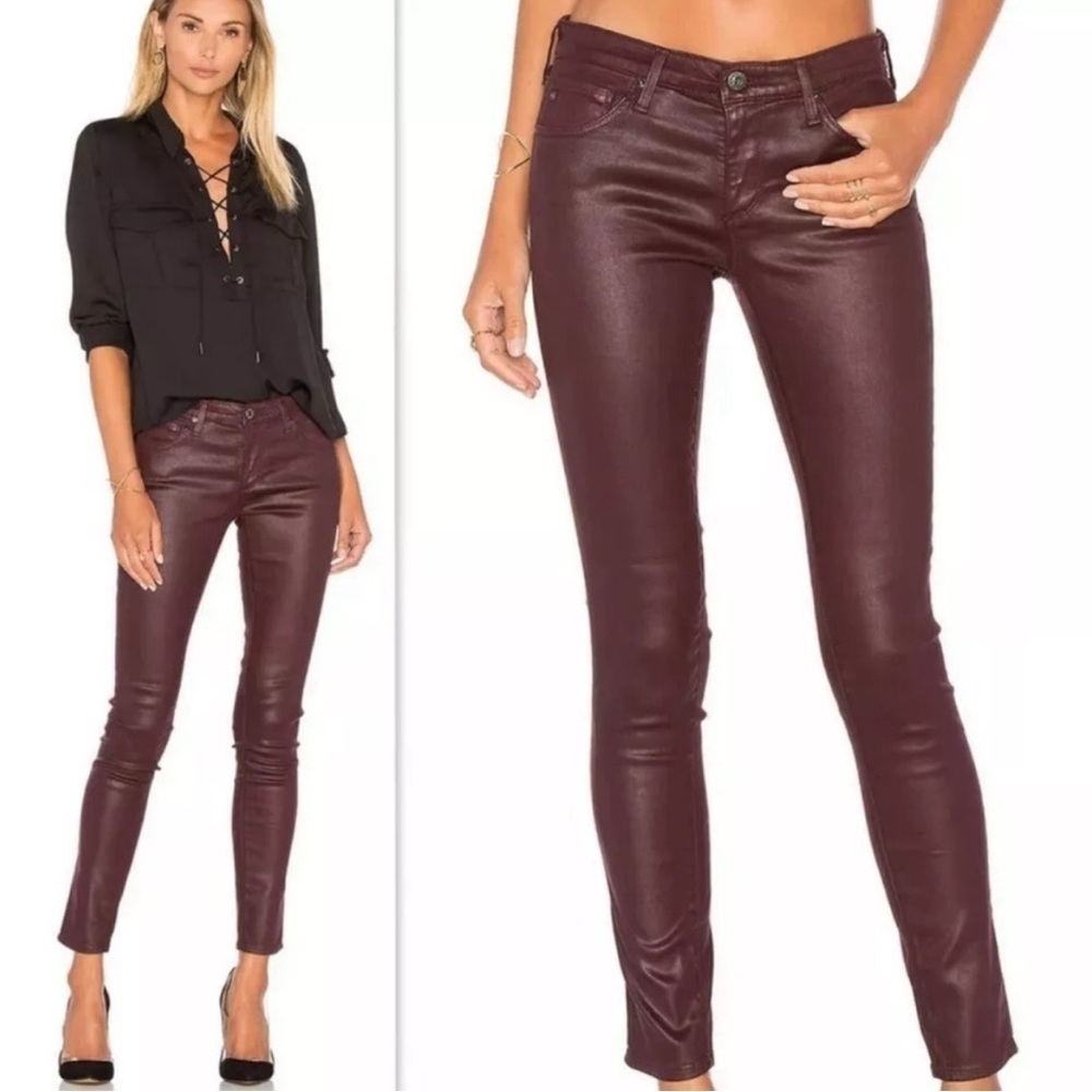 AG Adriano Goldschmied The Legging Ankle Jean in Wine Size 27